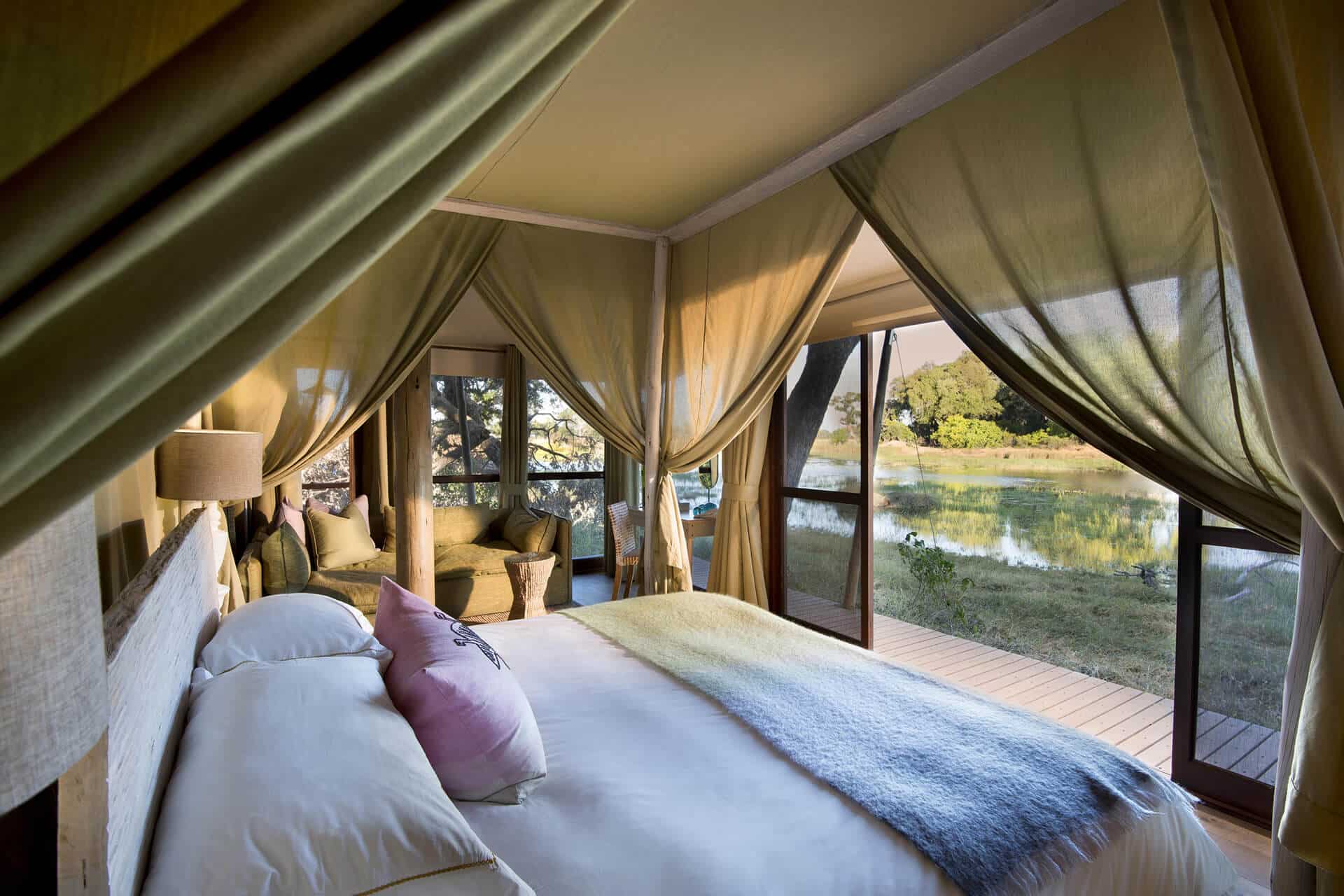 Tented suite at andBeyond Xaranna Camp