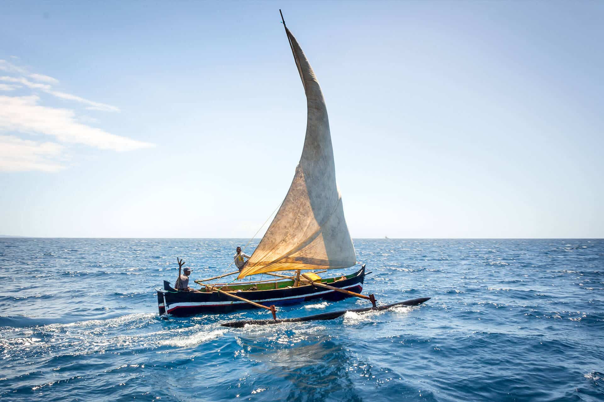 Traditional Dhow off the coast of Zanzibar
