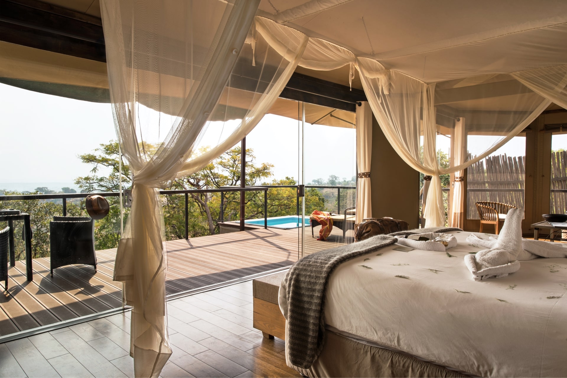Luxury tented suite with private plunge pool at Lemala Kuria Hills