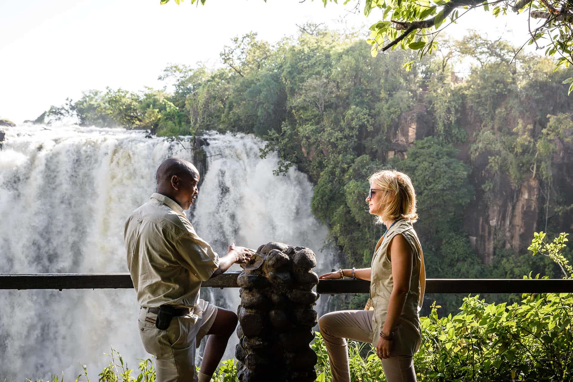 We recommend a guided tour of Victoria Falls while staying at one of the luxury safari villas in the area