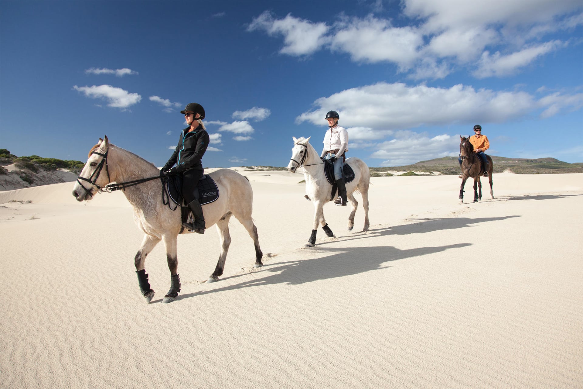 Guided horse riding on the beach close to Grootbos Forest Lodge