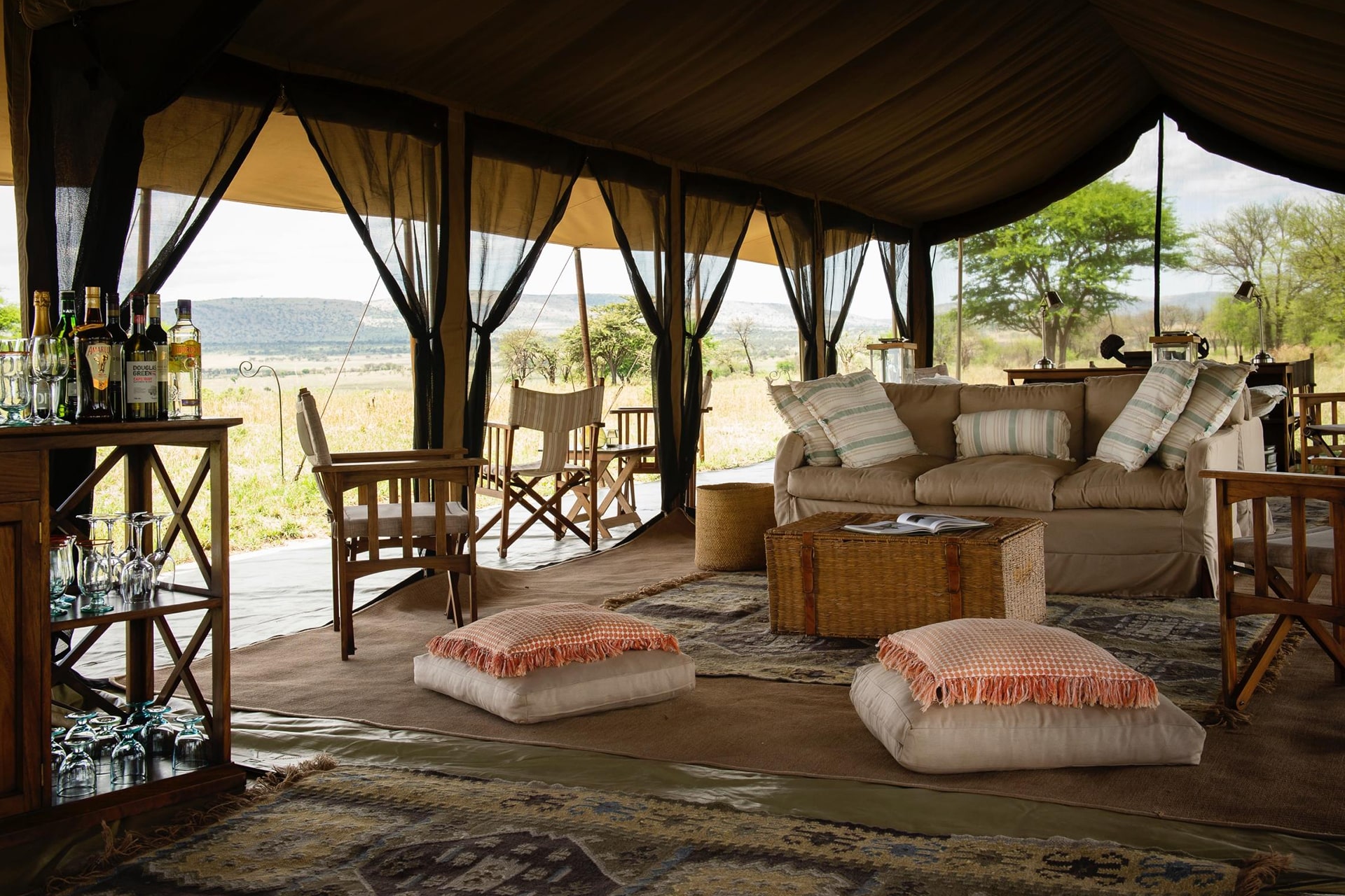 Tent interior at Nomad Serengeti Safari Camp