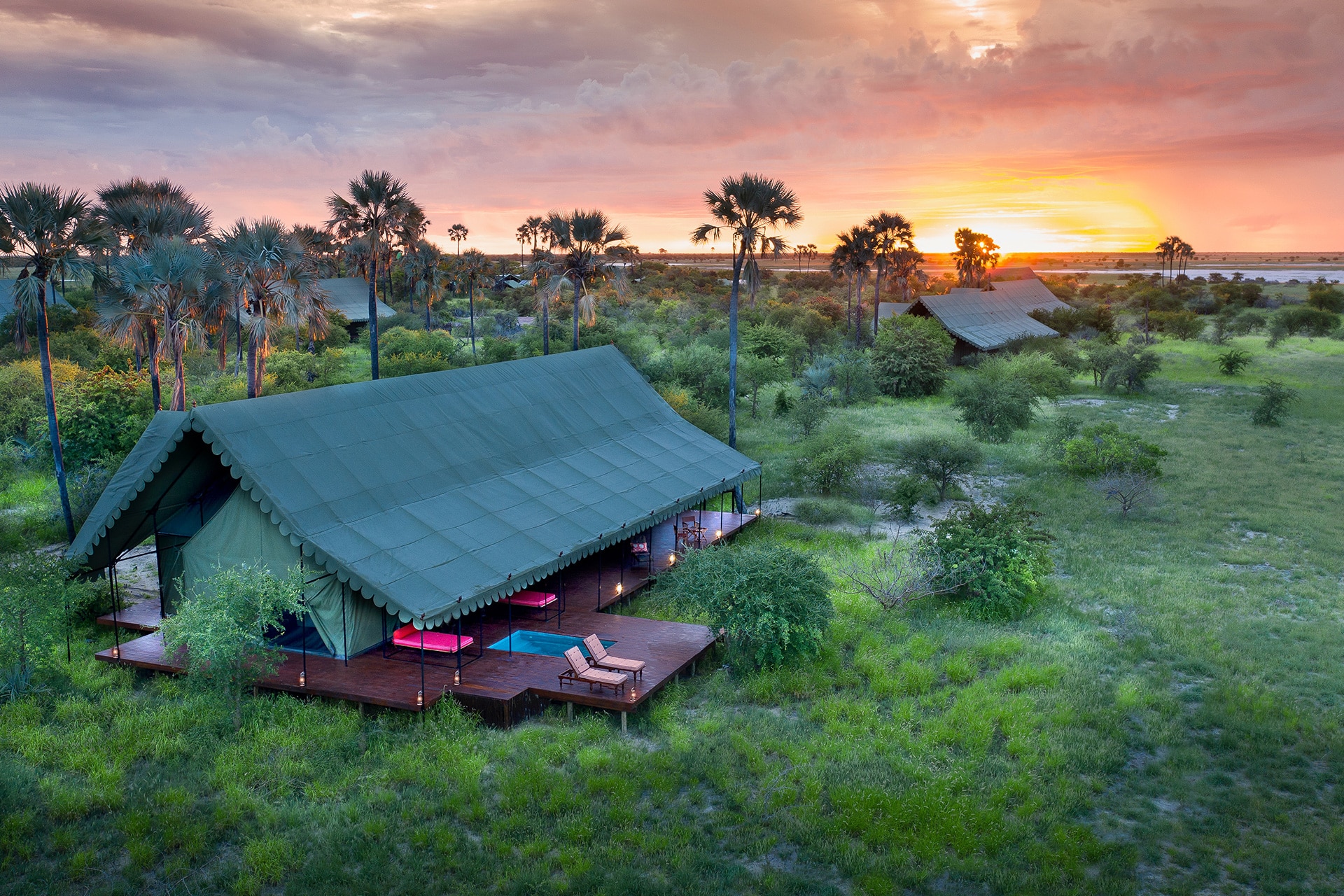 Exterior of the new tents at Jack's Camp - one of the luxury lodges in Africa