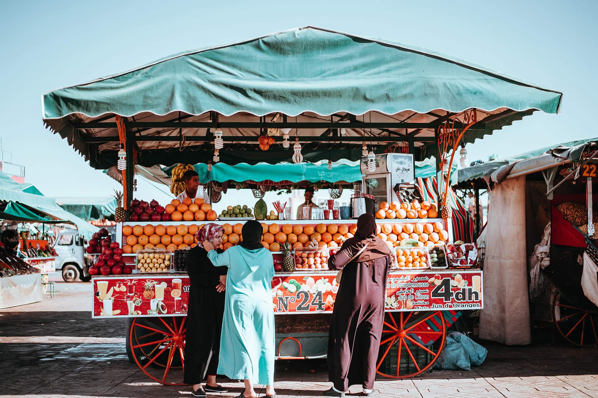 Morocco Market Stand. In cultural Moroccan village on Luxury Moroccan safari