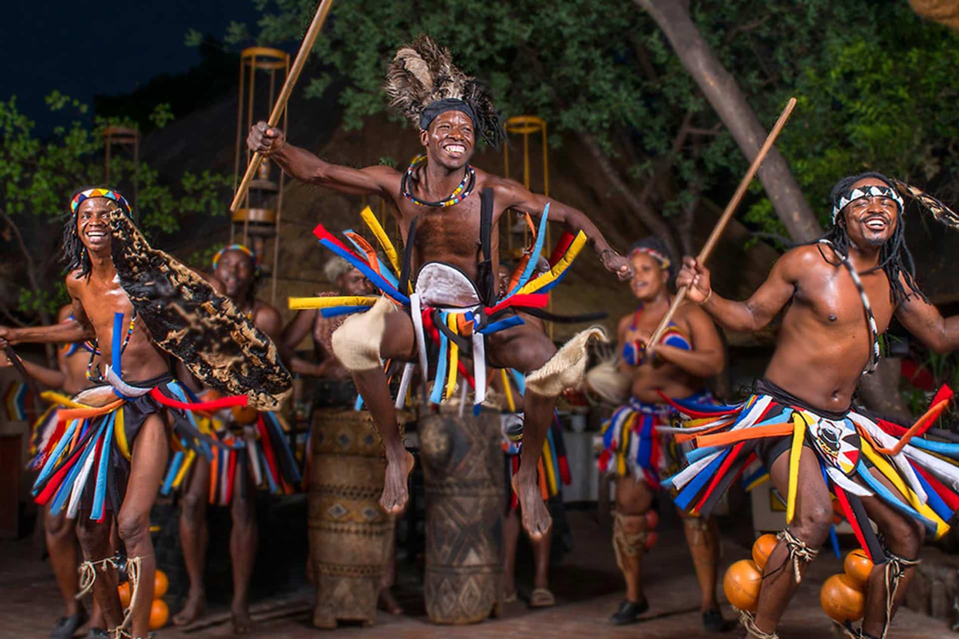 Drum show at The Boma restaurant, situated close to Victoria Falls