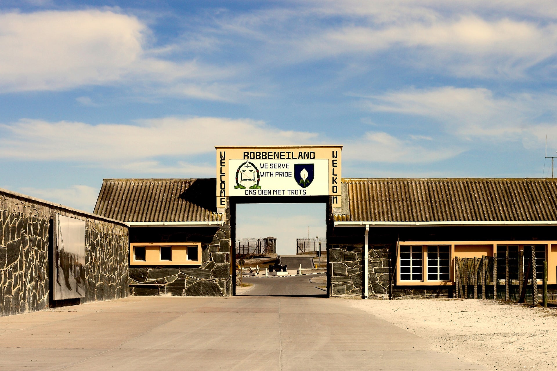 The entrance of Robben Island located off the coast of Cape Town in South Africa