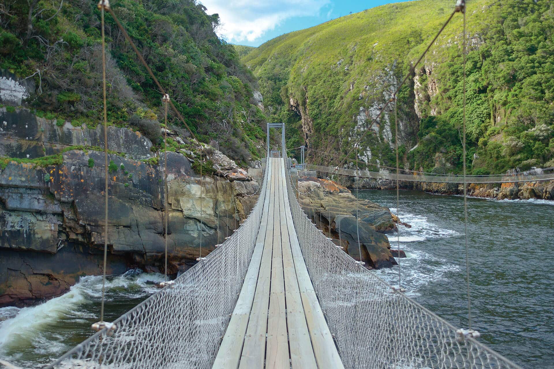 The Storms River suspension bridge on South Africa's Garden Route