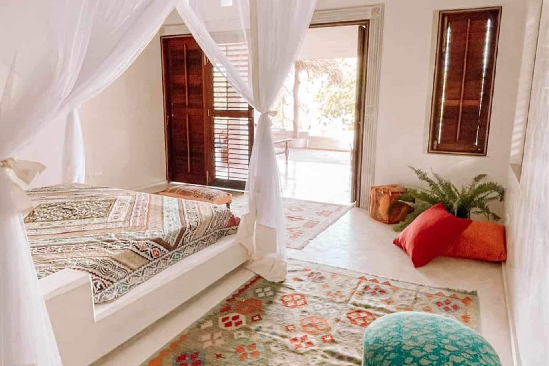 A bedroom at Cardamom House in Kenya.