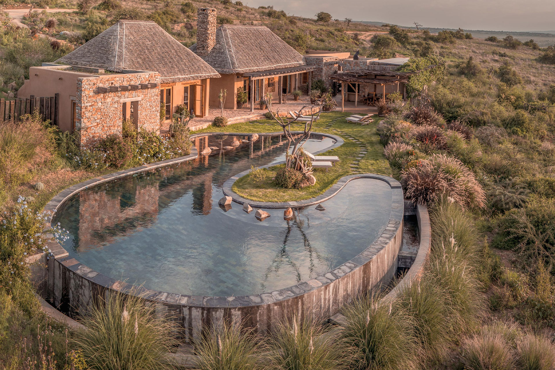 Lengishu House and outdoor pool in Borana Conservancy, Kenya.