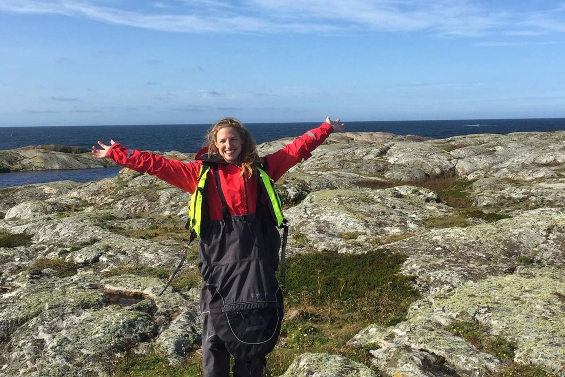 Holly Tuppen standing at the Gothenburg Archipelago in Sweden.