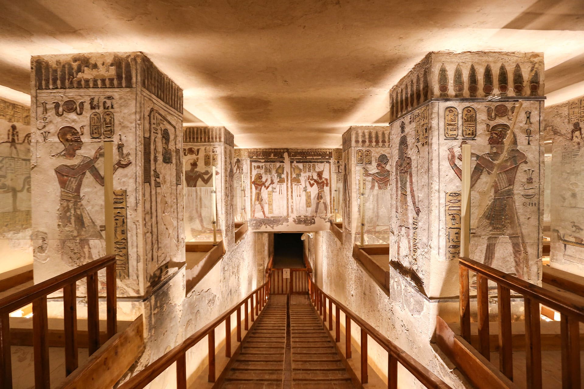 The inside of a tomb within the famed Valley of the Kings in Luxor – one of the top attractions in Egypt.