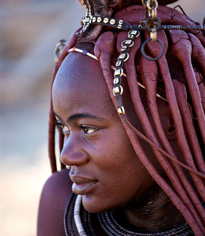 A female member of the Himba tribe in Namibia