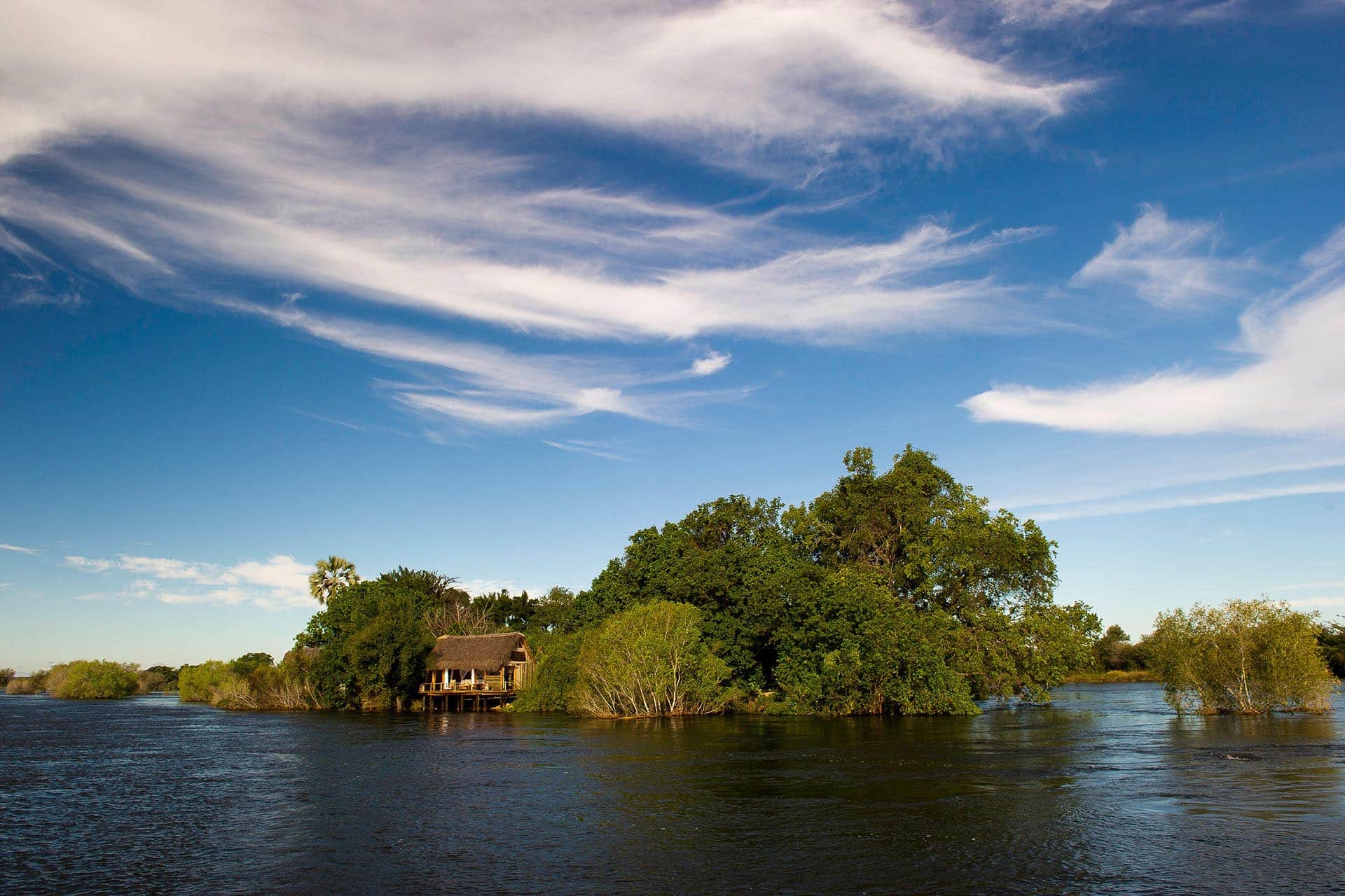 Sindabezi Island in the Zambezi River – one of the top Eco Lodges in Africa.