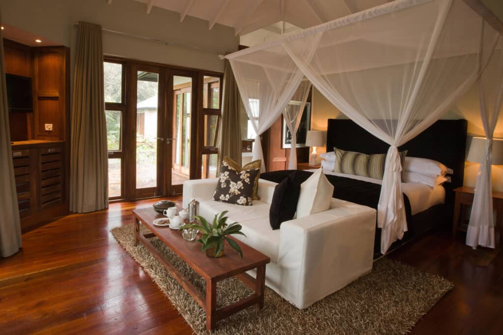 A luxury bedroom at Lake Duluti lodge - Arusha Hotel Tanzania