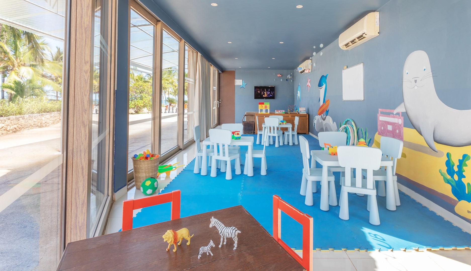 The vibrant, activity-filled Kids Club at Melia – one of the top rated Zanzibar resorts with Kids Clubs.