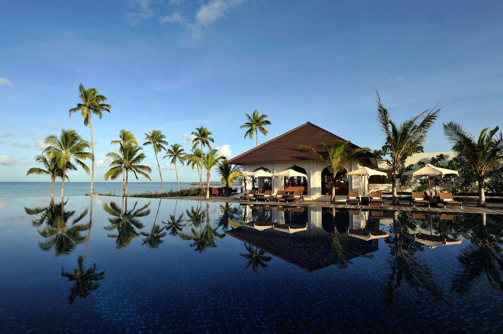 The swimming pool at The Residence Zanzibar – one of the top rated Zanzibar resorts with Kids Clubs.
