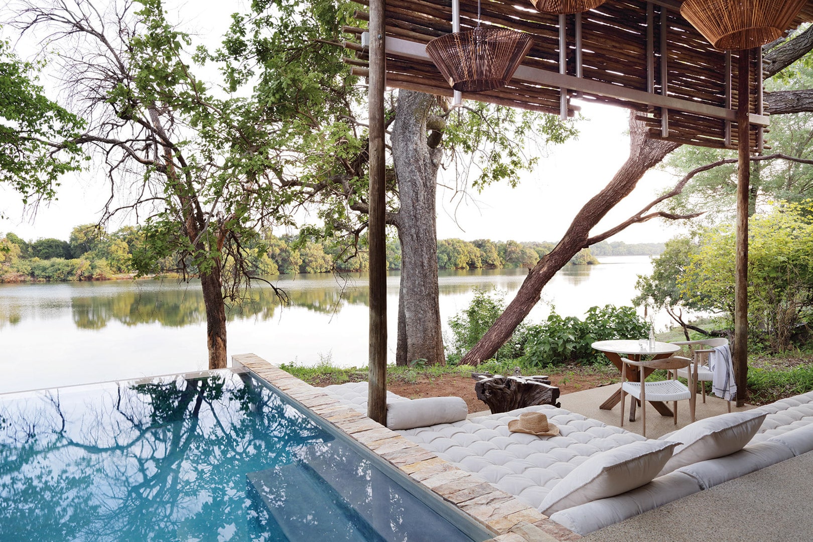 Family suite with views of the Zambezi at Matetsi Victoria Falls – one of Southern Africa’s best family friendly lodges.