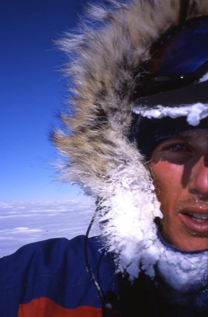 Patrick Woodhead on his South Pole expedition in 2002.