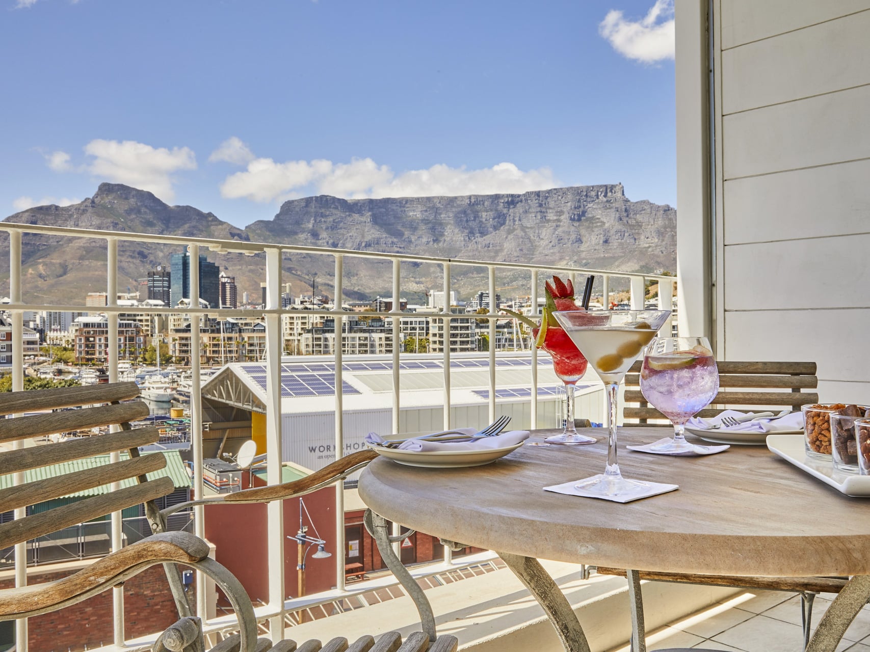 Exquisite views of Table Mountain from Queen Victoria Hotel - an excellent place to stay during Christmas in South Africa.