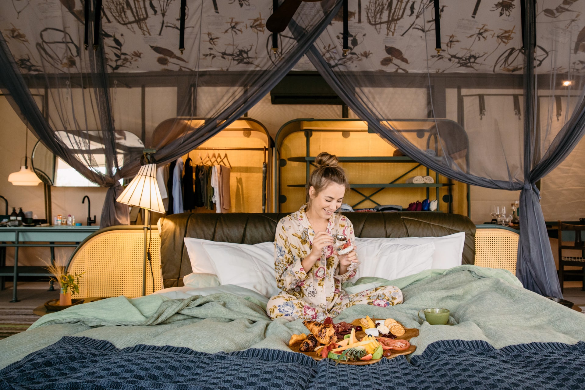 Enjoy a hearty breakfast at Saseka Tented Camp - a lodge perfect for a stay during Christmas in South Africa.
