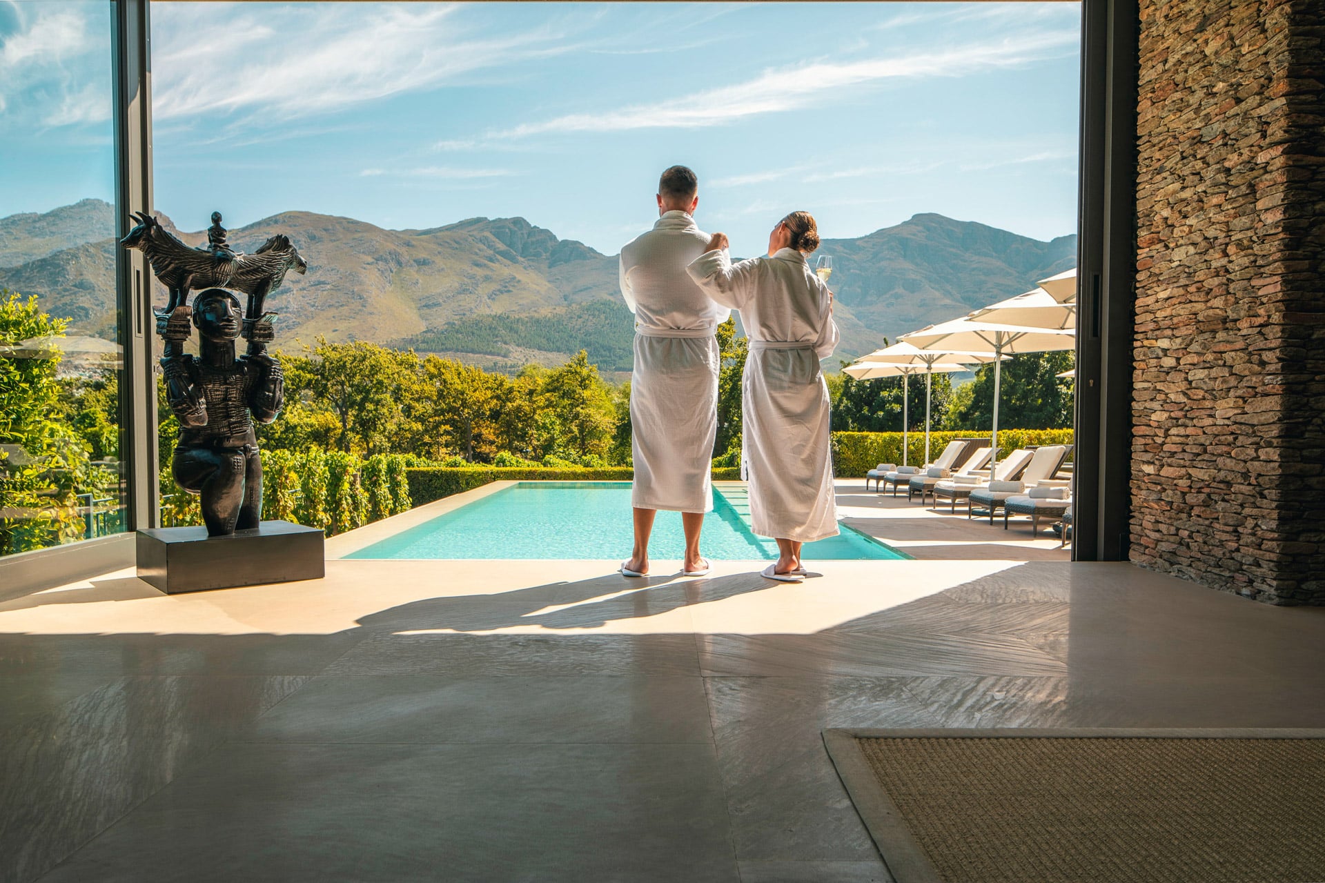 Treat yourself to a rejuvenating treatment at the Leeu Spa by Healing Earth - a relaxing activity to do during Christmas in South Africa.