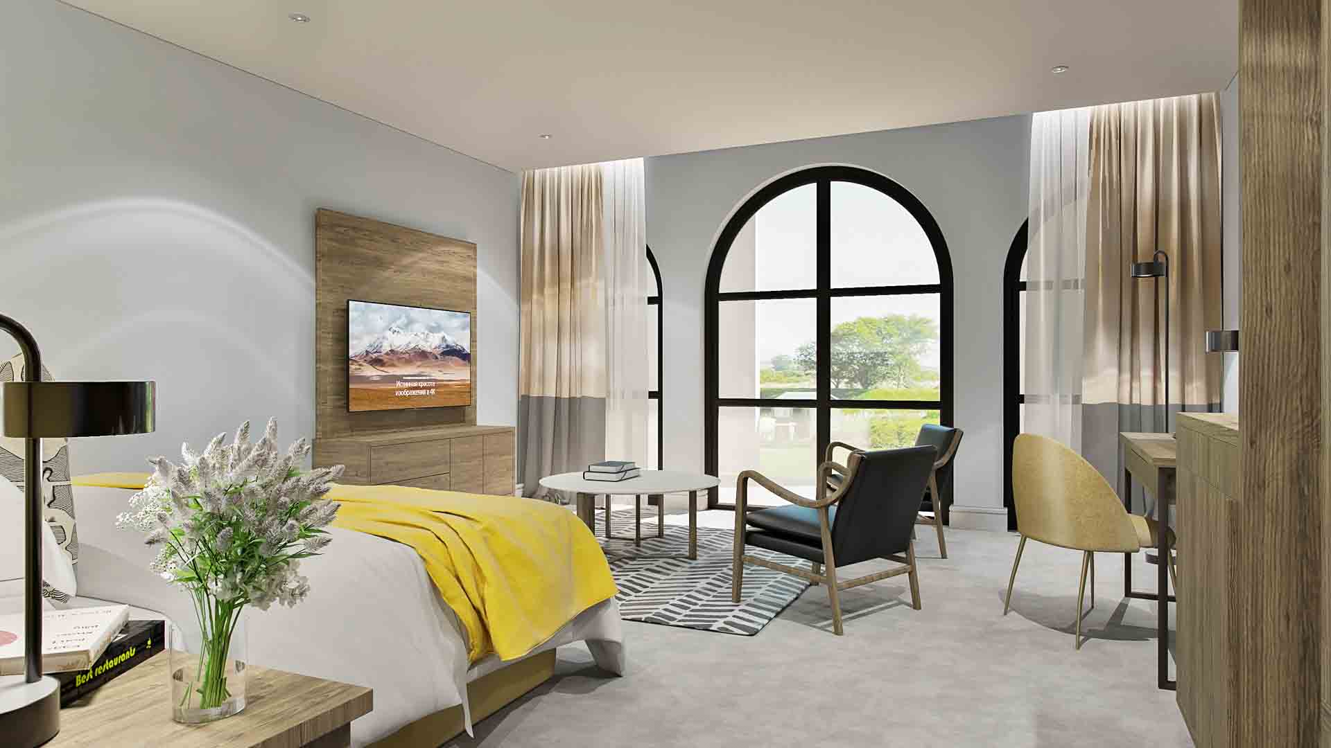 A render of a bedroom at Hazendal Hotel – one of the new African lodges set to open in 2023.