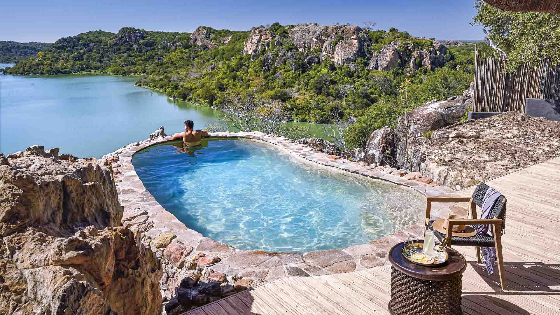 Views from a plunge pool simply don’t get better - Singita Pamushana Lodge is an excellent choice for a Southern Africa safari off the beaten track.