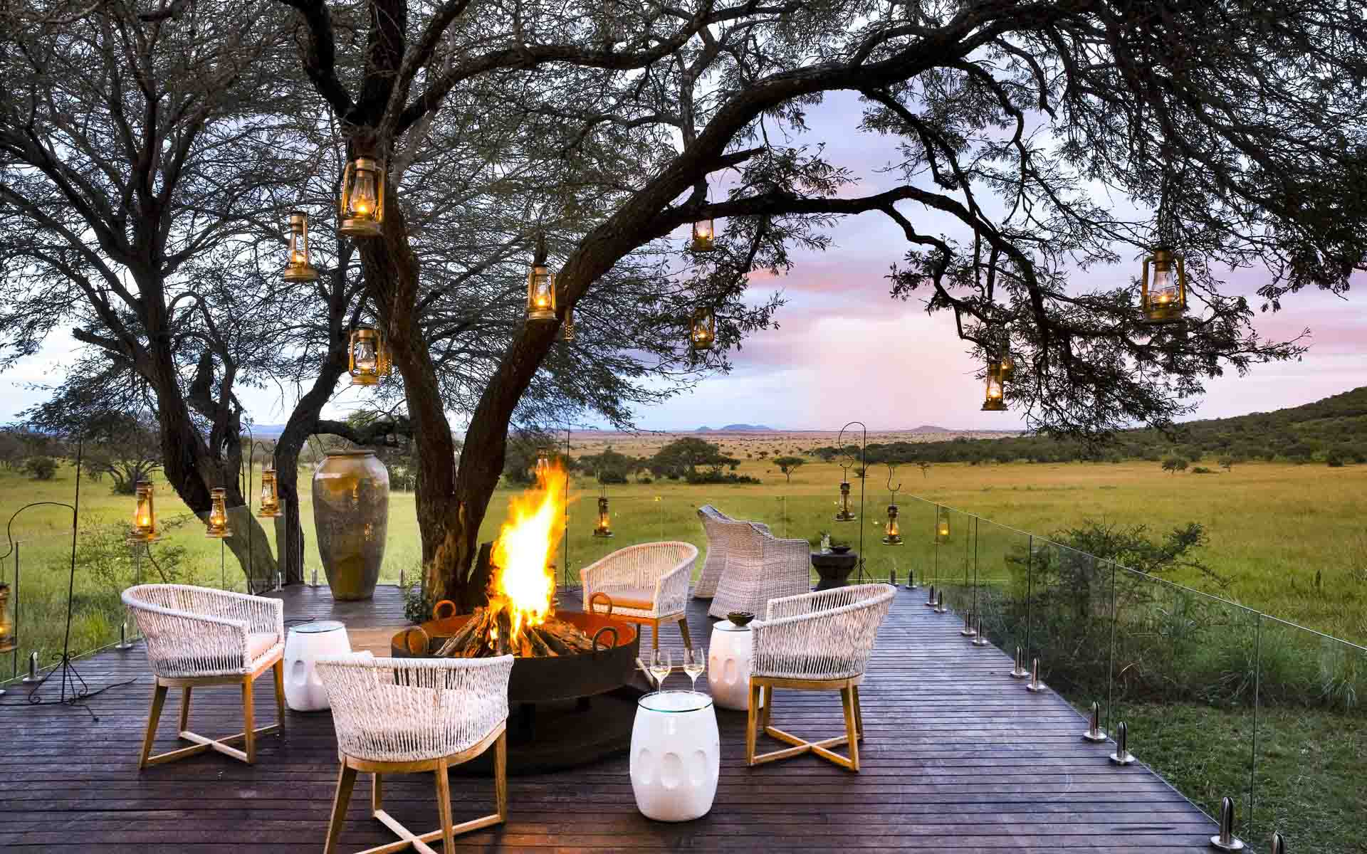The remarkable veranda at Singita Serengeti House - one of the top villas in Africa. 