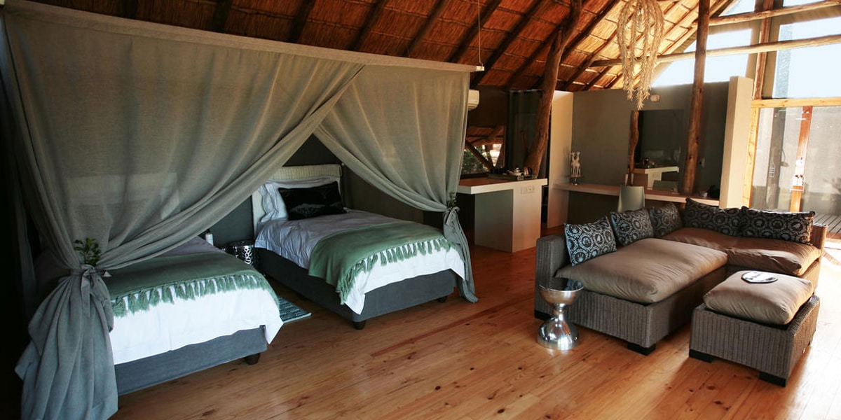 Luxury tented suite at Victoria Falls River Lodge