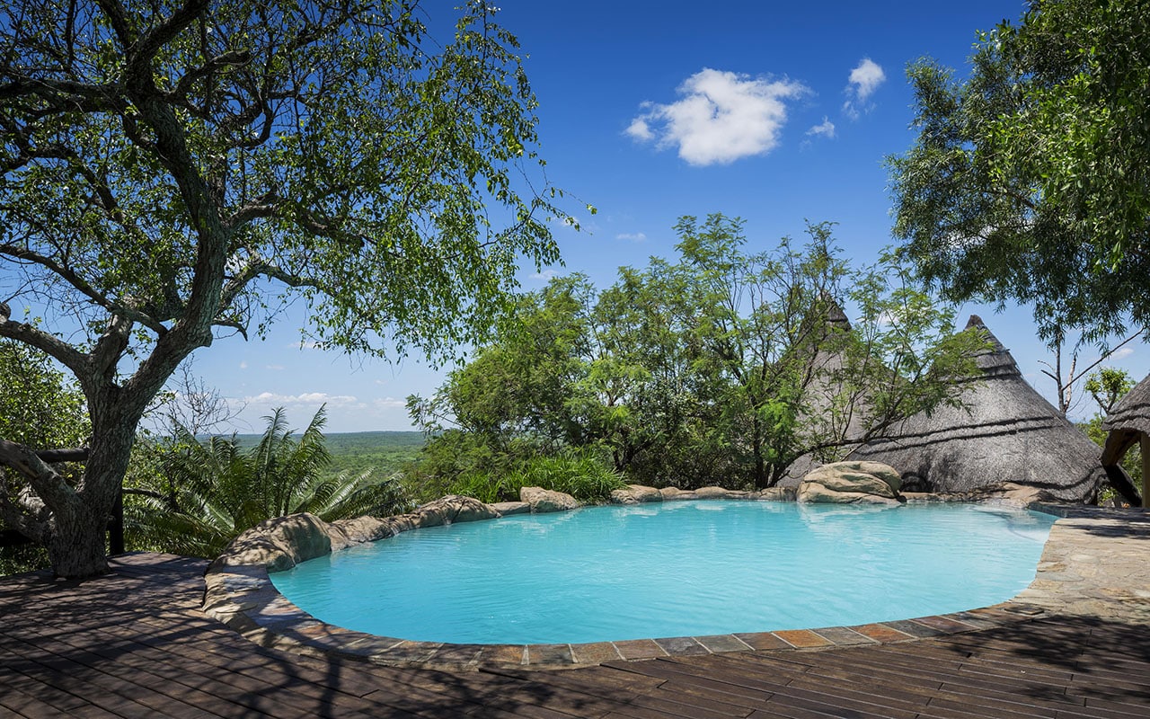Picture of Ulusaba Rock Lodge clear water swimming safari pool which is heated