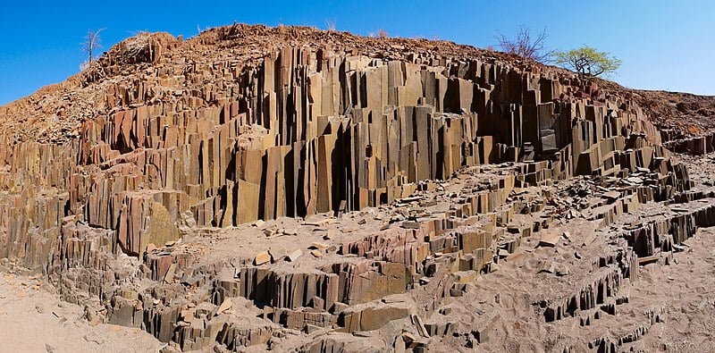 Rock formation “The Organ Pipes in Namibia” at Mowani Mountain Camp with Ker & Downey® Africa