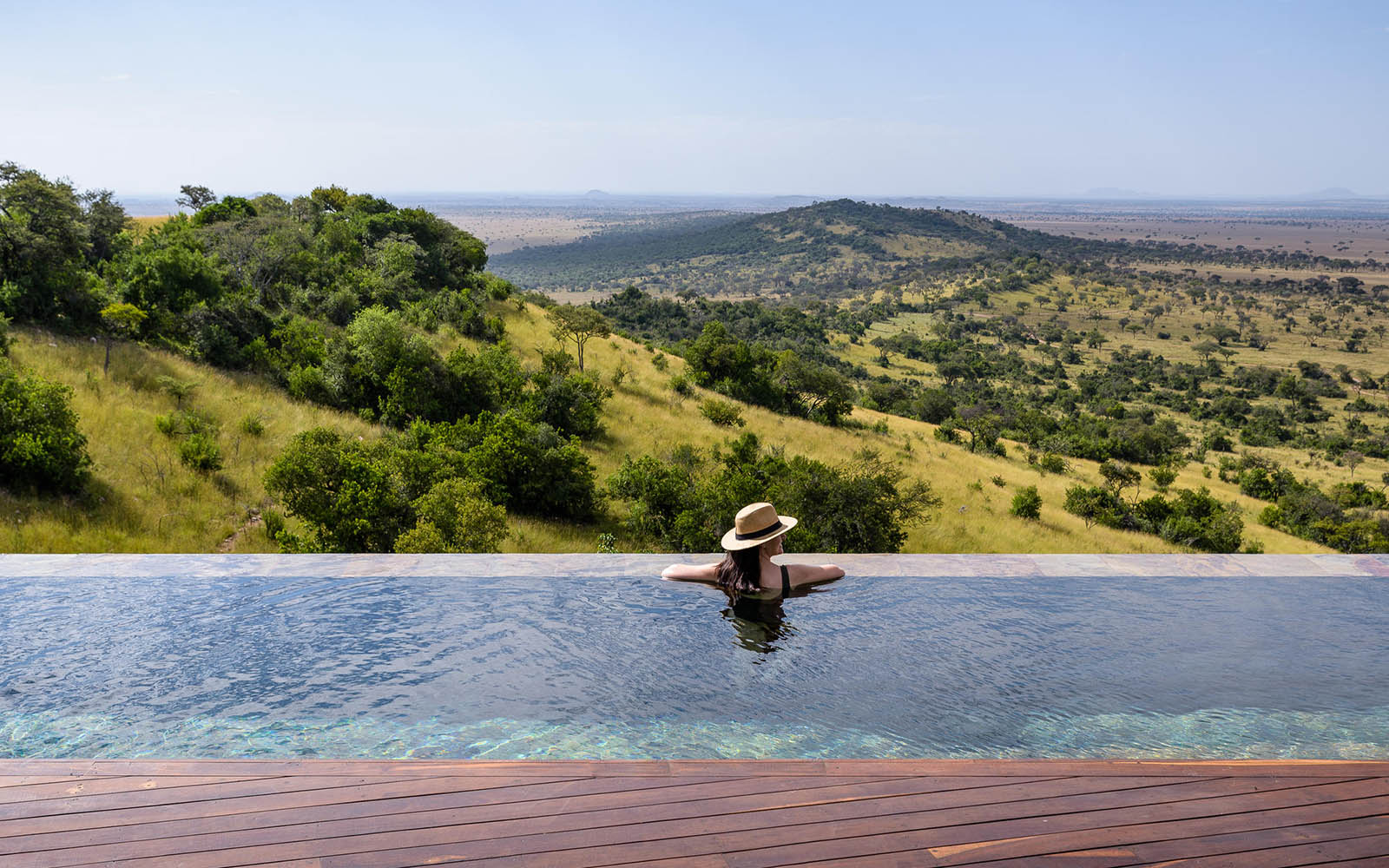 rim-flow pool at the hillside suite, one of the lodges in Tanzania, Singita Sasakwa with Ker & Downey Africa