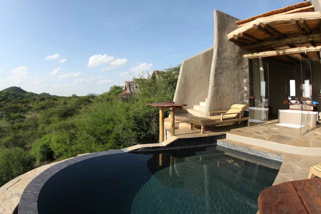 Ol Donyo Lodge is located on 111,000 hectares of private land bordering Chyulu Hills National Park and offers a range of safari experiences.