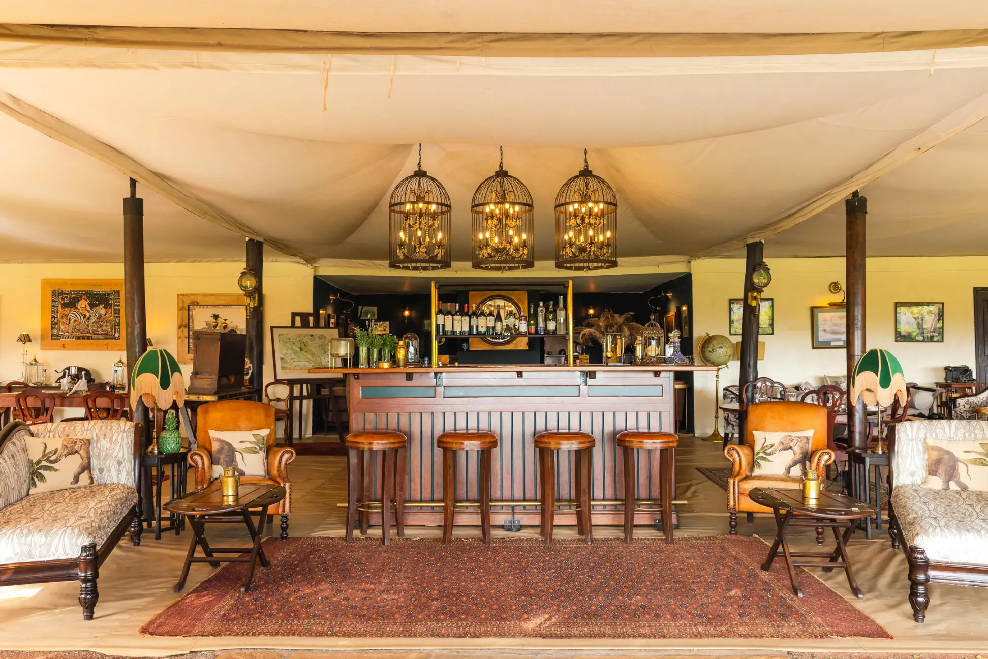 Main areas at Cottars 1920s Camp