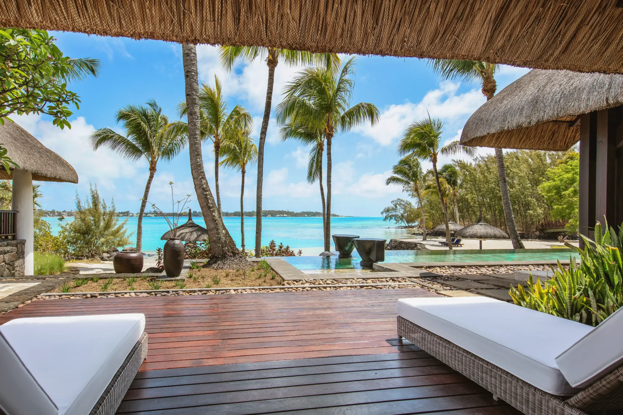 Shangri La Le Touessrok Mauritius - Three Bedroom Beach Villas - Master Bedroom Terrace View