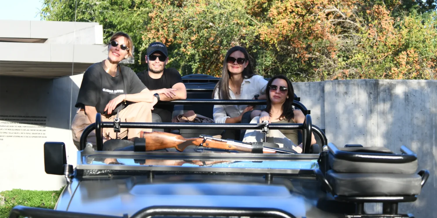 Kate and co on game drive
