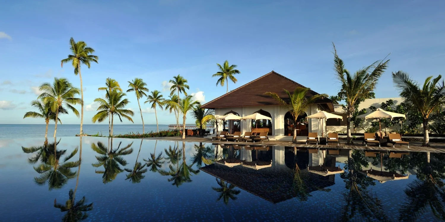 The swimming pool at The Residence Zanzibar – one of the top rated Zanzibar resorts with Kids Clubs.